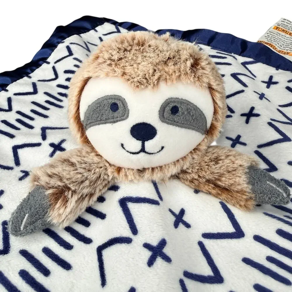 Cloud Island Sloth Lovey Security Blanket Replacement Lovey Navy Geometric 14